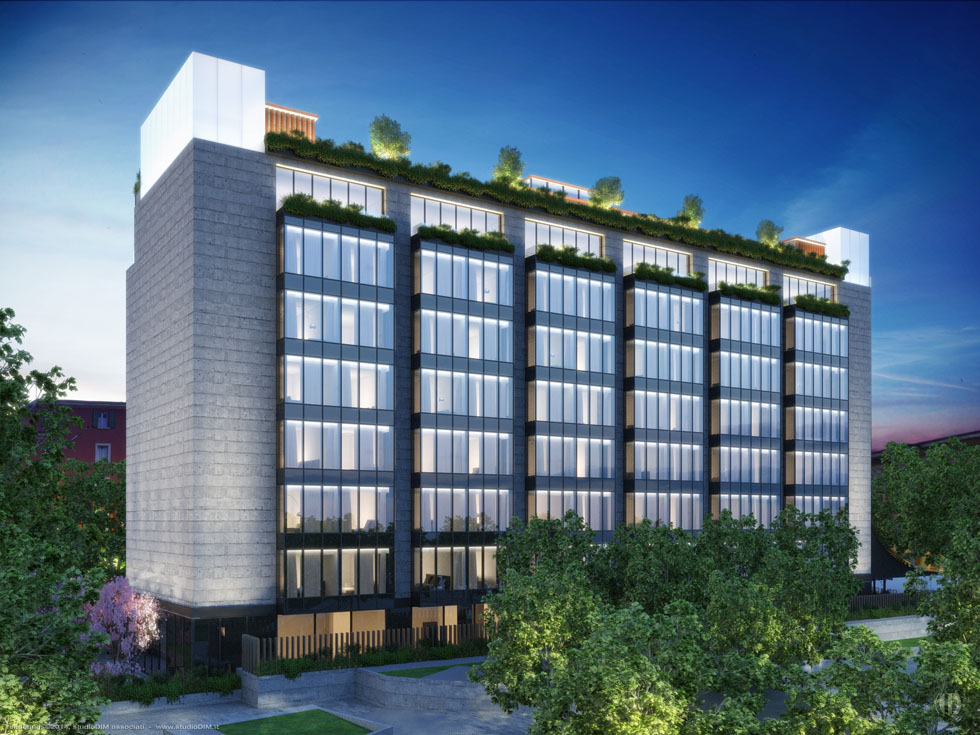 rendering of Polo di Porta Volta Hotel in Milan .IT - designed by Arassociati, Milan .IT