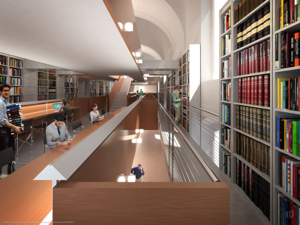 rendering of Santagostino Cultural Center in Modena .IT - designed by Gae Aulenti Architetti Associati, Milan .IT