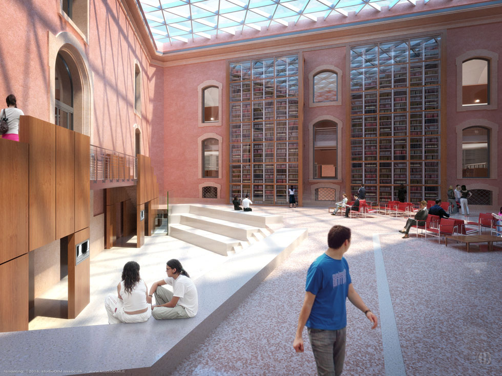 rendering of Santagostino Cultural Center in Modena .IT - designed by Gae Aulenti Architetti Associati, Milan .IT